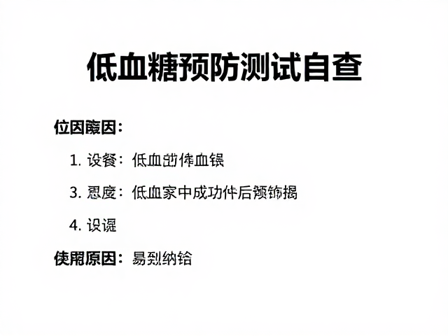 低血糖预防,通过说话测试自查,科学管理体重不挨饿