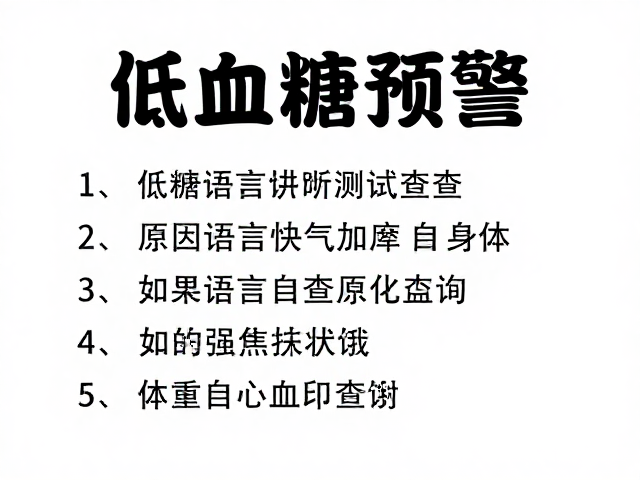 低血糖预防,通过说话测试自查,科学管理体重不挨饿