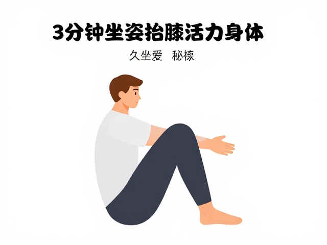 久坐舒缓秘籍,3分钟坐姿抬膝,唤醒活力身体