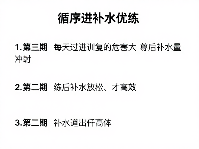 循序渐进训练,每天过量危害大,练后补水放松才高效