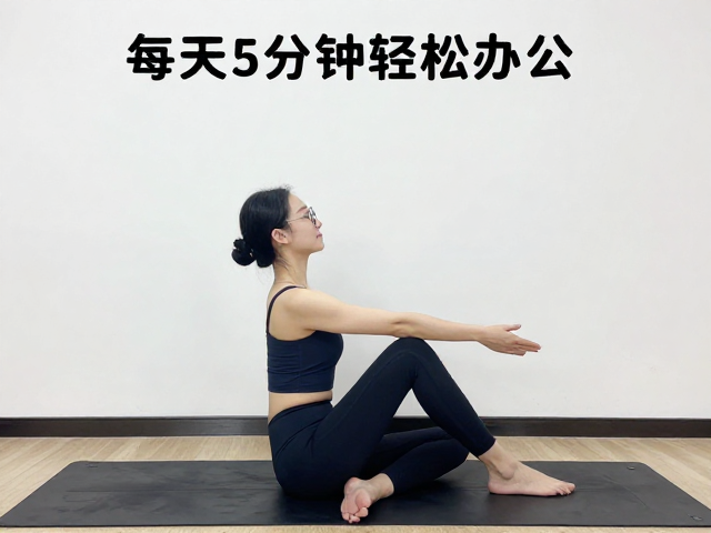 打卡挑战,坐姿抬膝舒缓肩颈,每天5分钟轻松办公