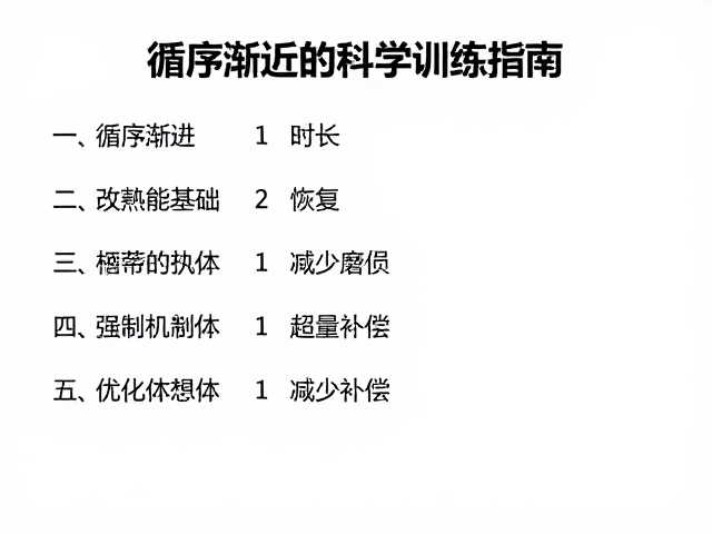 循序渐进增加时长,改善体能基础,减少磨损的科学训练指南