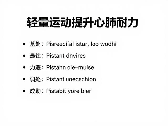 轻量活动提升心肺耐力，避免力竭训练的科学方案