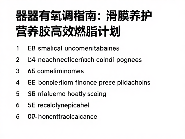 游泳骑行交替,器械有氧指南,滑膜养护与高效燃脂计划
