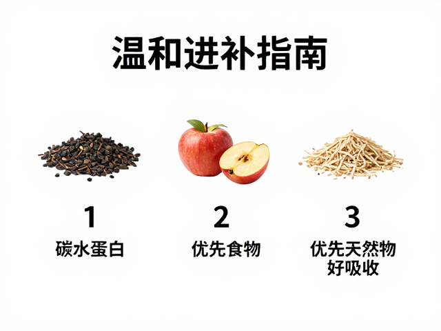 温和进补指南,碳水蛋白3,1搭配,优先天然食物好吸收