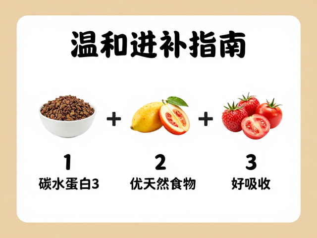 温和进补指南,碳水蛋白3,1搭配,优先天然食物好吸收