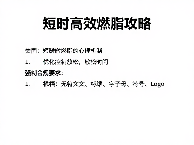 短时高效燃脂攻略，科学控制频率，优化热身放松时间