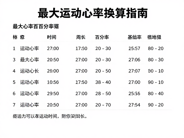 新手入门,最大心率百分比与运动时长换算指南