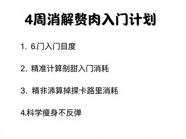 4周消解赘肉入门计划,精准计算卡路里消耗,科学瘦身不反弹