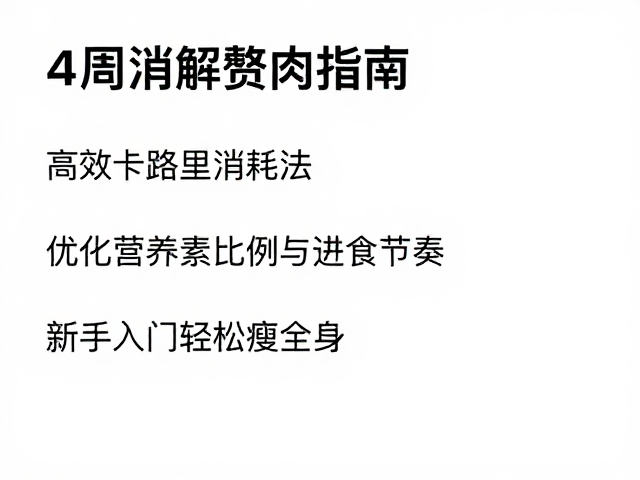 4周消解赘肉指南,高效卡路里消耗法,新手入门轻松瘦全身