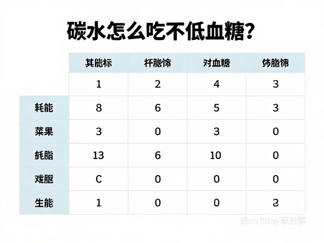 碳水怎么吃不低血糖?耗能对照表,防低血糖指南