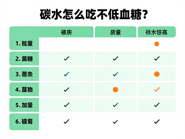 碳水怎么吃不低血糖?耗能对照表,防低血糖指南