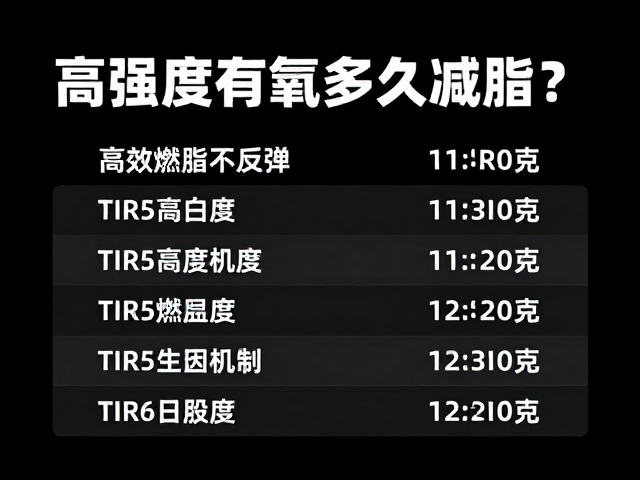 高强度有氧多久减脂？时长换算指南，高效燃脂不反弹