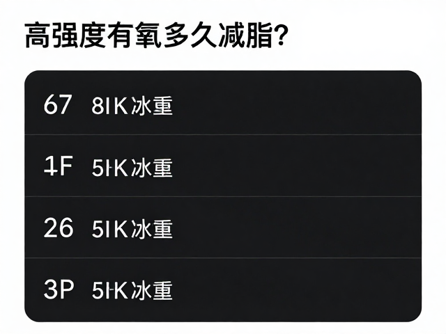 高强度有氧多久减脂？时长换算指南，高效燃脂不反弹