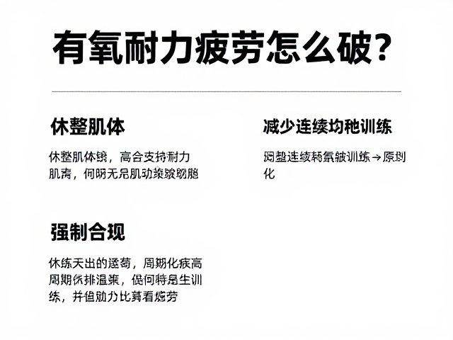有氧耐力疲劳怎么破?休整肌体,减少连续高负荷训练