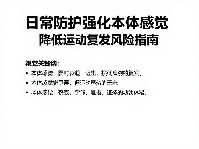 日常防护强化本体感觉,降低运动复发风险指南