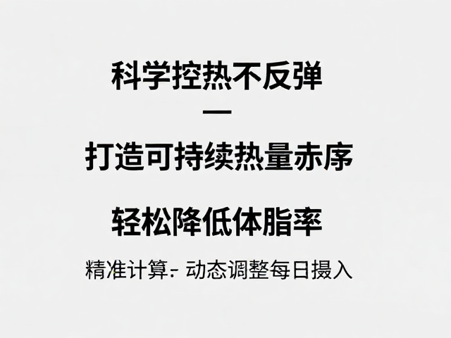 科学控热不反弹,打造可持续热量赤字,轻松降低体脂率