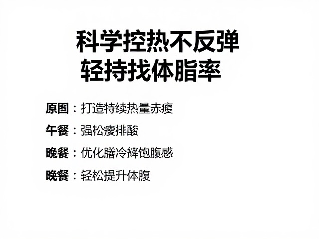 科学控热不反弹,打造可持续热量赤字,轻松降低体脂率