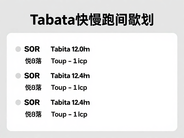 Tabata快慢跑间歇法，8周高效减脂提升计划