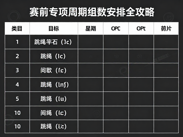跳绳间歇怎么设？赛前专项周期组数安排全攻略