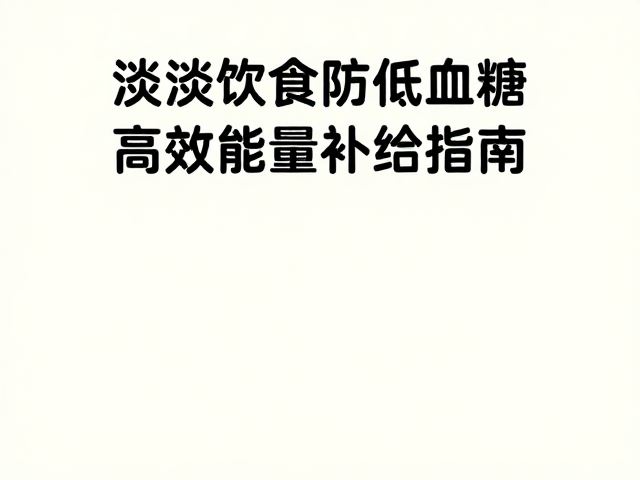 清淡进食防低血糖,高效能量补给指南