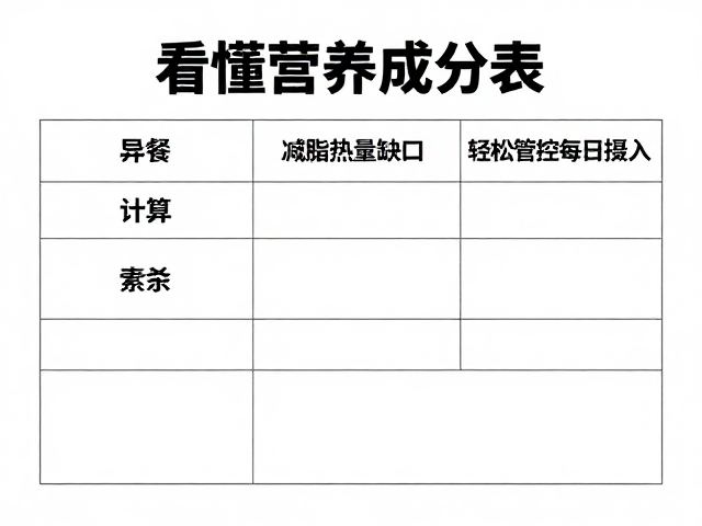 看懂营养成分表,计算减脂热量缺口,轻松管控每日摄入