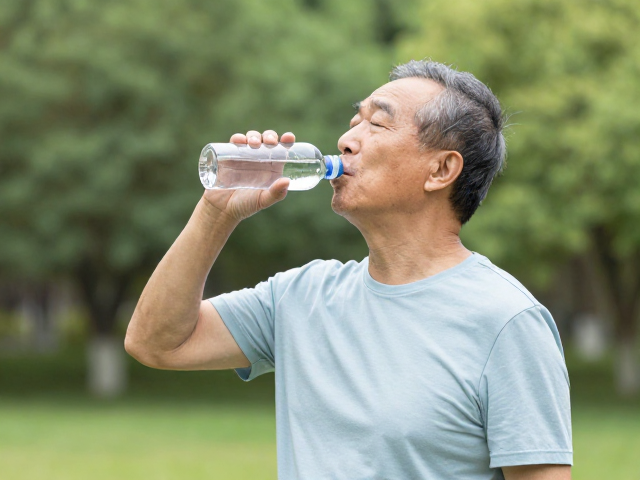中老年人公园锻炼注意补水，这3个黄金时间喝水最养身
