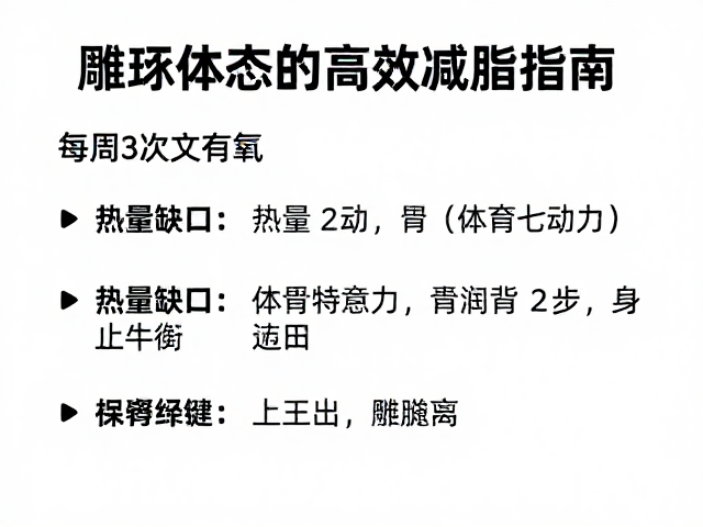 每周3次有氧,热量缺口,雕琢体态的高效减脂指南