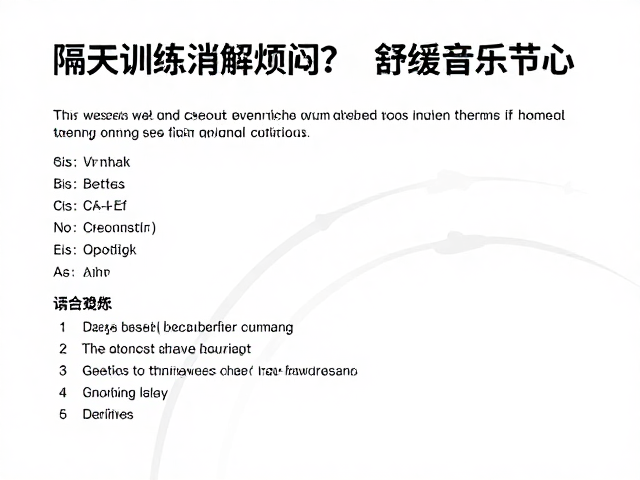 隔天训练消解烦闷?试试舒缓音乐节奏,高效放松身心