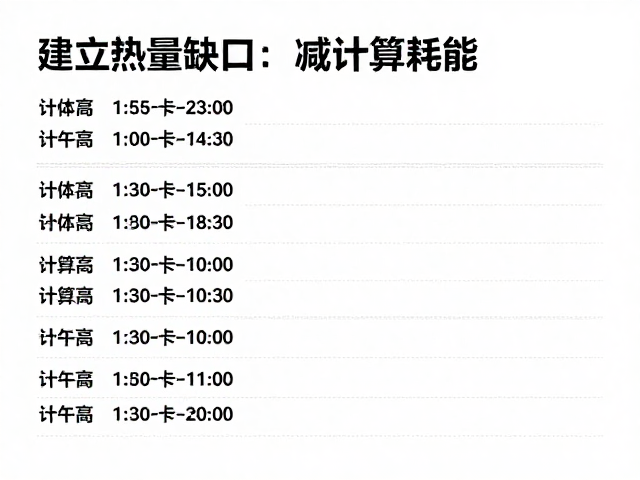 建立热量缺口,循序渐进计算耗能,科学瘦身不反弹