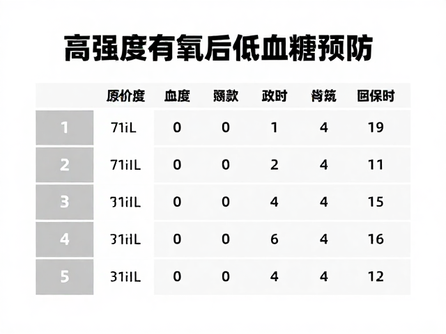 高强度有氧后低血糖预防,时长换算指南