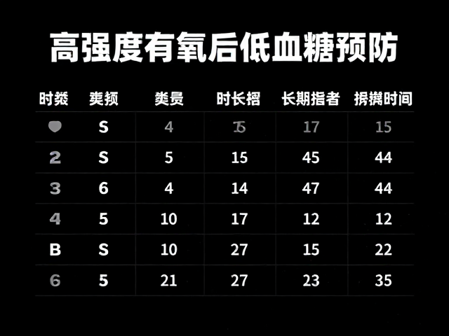 高强度有氧后低血糖预防,时长换算指南