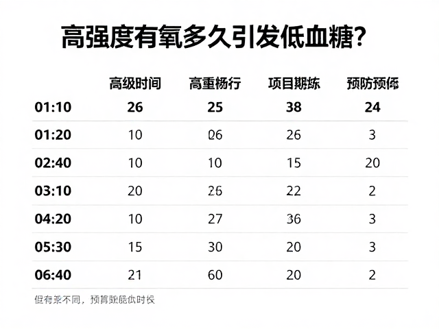 高强度有氧多久引发低血糖?时长换算与预防