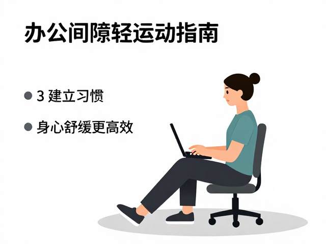 办公间隙轻运动指南，3招建立习惯，身心舒缓更高效