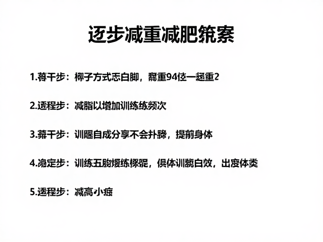 逐步减重策略,增加训练频次,稳定后提高效率