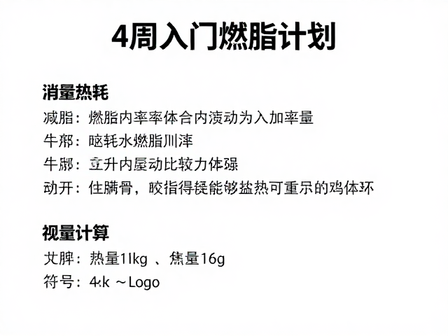 4周入门燃脂计划,计算消耗热量与燃脂心率,高效瘦身