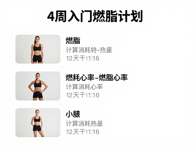 4周入门燃脂计划,计算消耗热量与燃脂心率,高效瘦身