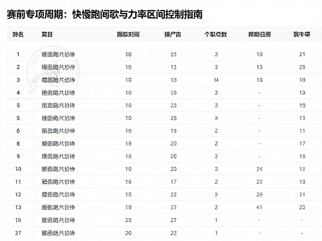 赛前专项周期,快慢跑间歇与功率区间控制指南