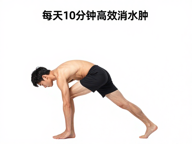 褪去浮肿，低速踏步配合髋屈肌拉伸，每天10分钟高效消水肿