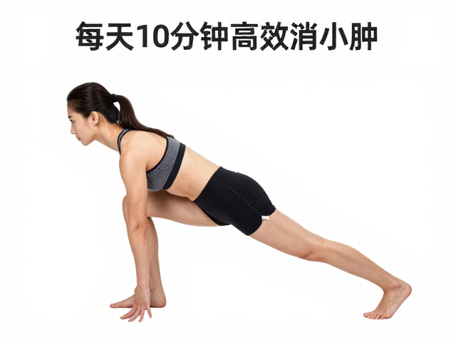 褪去浮肿，低速踏步配合髋屈肌拉伸，每天10分钟高效消水肿