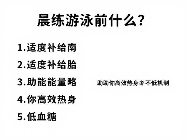 晨练游泳前吃什么？适度补给指南，助你高效热身不低血糖