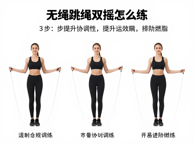 无绳跳绳双摇怎么练?3步提升协调性,居家高效燃脂