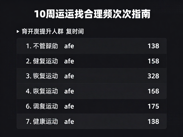 心肺提升人群恢复时间,每周运动合理频次指南