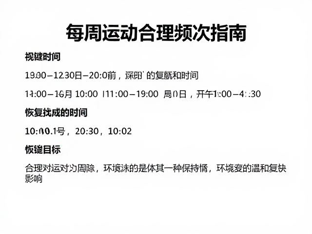 心肺提升人群恢复时间,每周运动合理频次指南