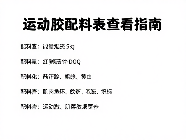 运动后肌肉修复吃什么?能量胶配料表查看指南