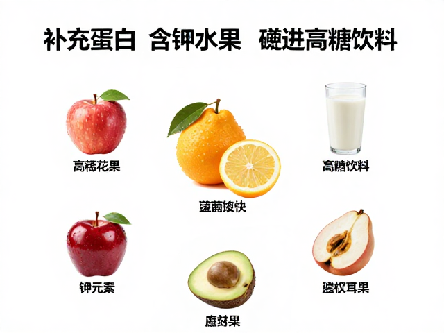 补充蛋白选含钾水果,避开高糖饮料,健康饮食这样做