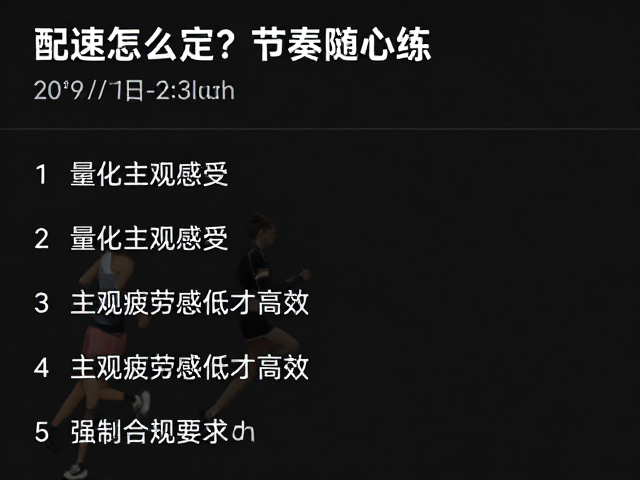 配速怎么定?节奏随心练,主观疲劳感低才高效