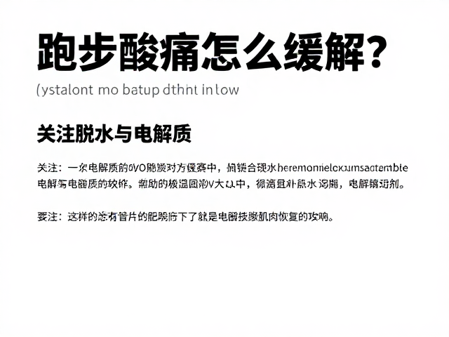 跑步酸痛怎么缓解?关注脱水与电解质,赛中配速管理全攻略