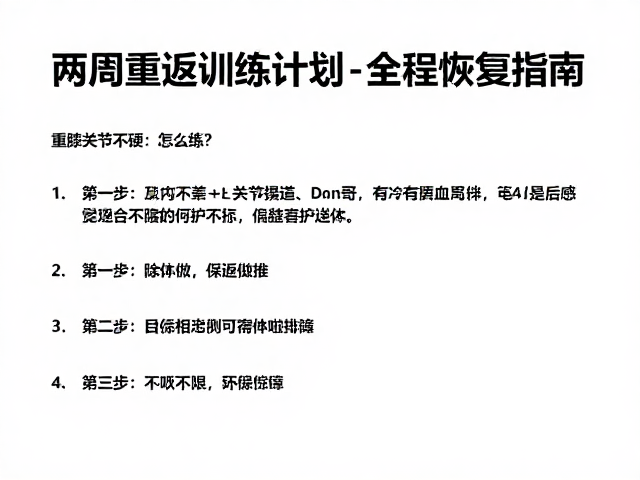 膝关节不适怎么练?两周重返训练计划,全程恢复指南
