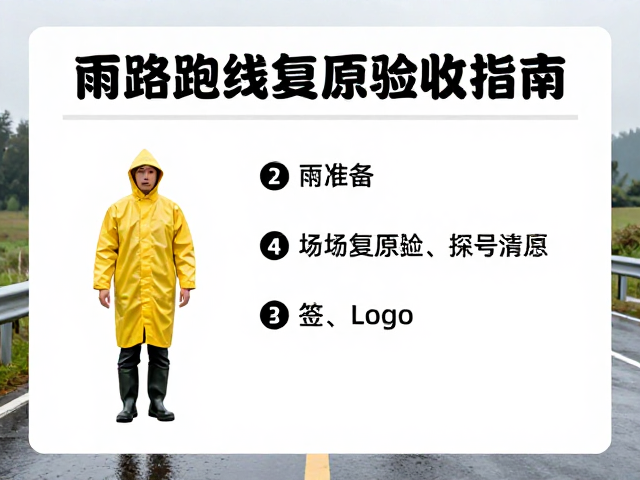 湿路跑动安全规范，雨衣雨靴配备与场地复原验收指南